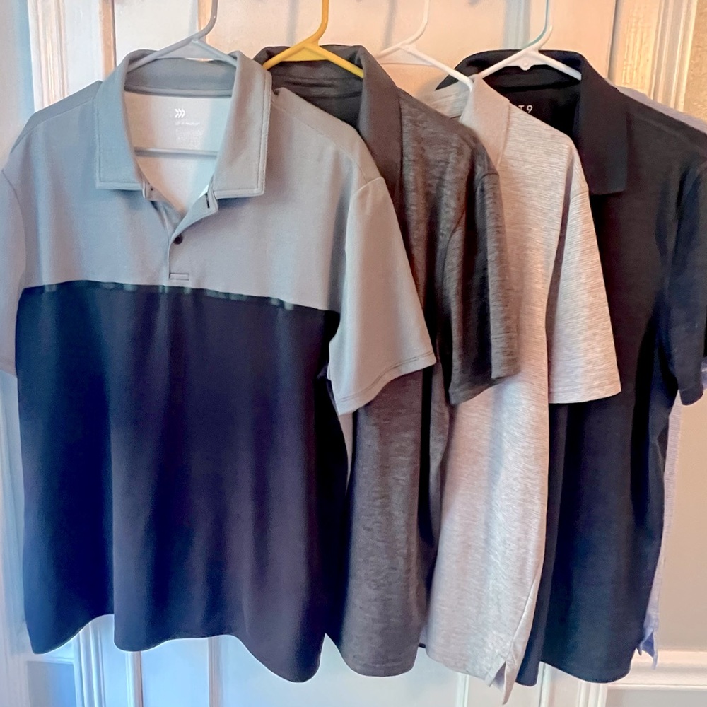 LOT OF 5! Men’s Size XL
Apt 9 & All In Motion Men’s Polo Collection
